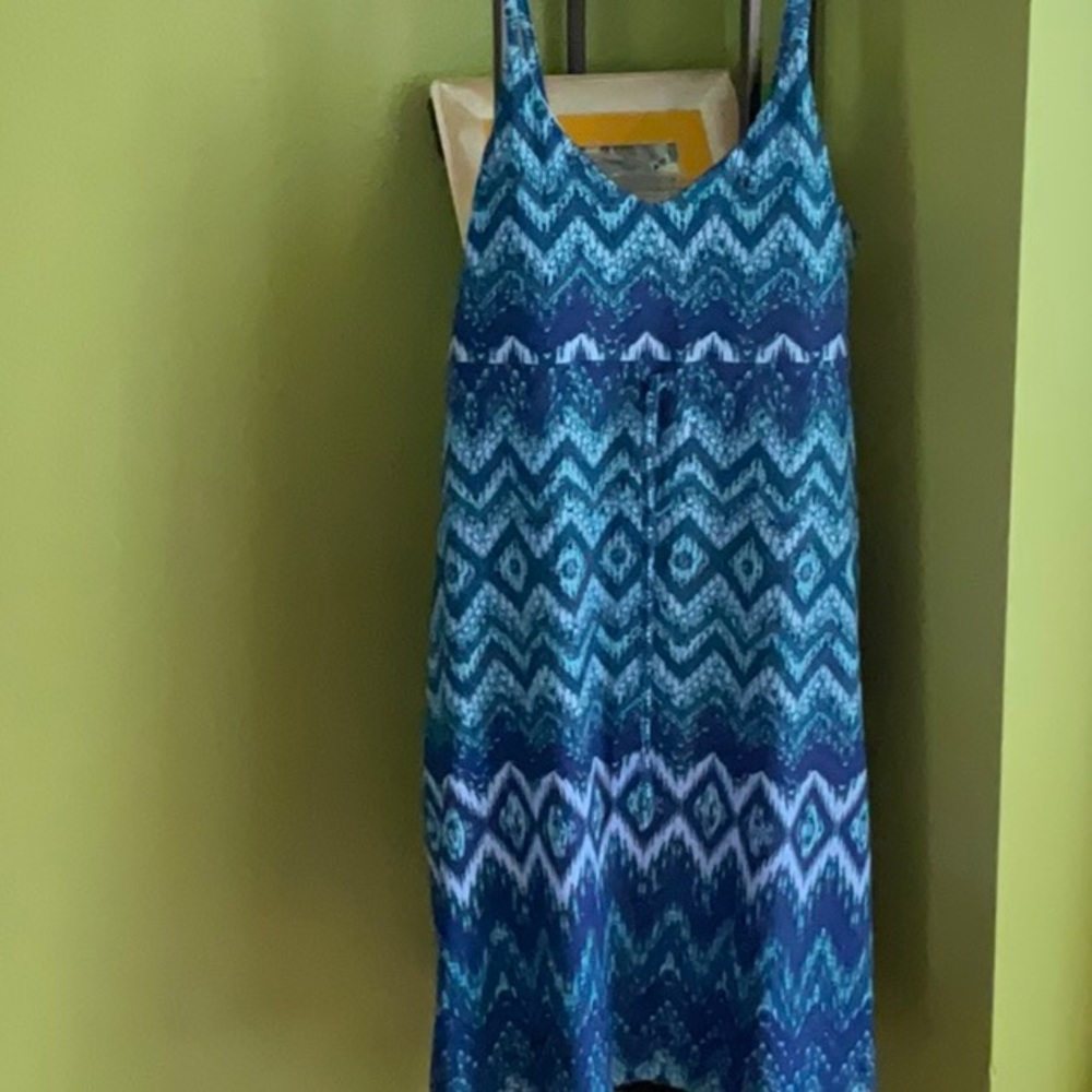 💖Freedom Trail blue/turquoise summer dress with adjustable spaghetti straps